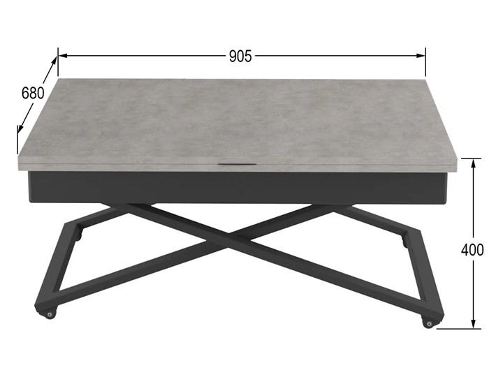 Журнальный стол-трансформер Генри, бетон чикаго/чёрный в Миассе - изображение 10
