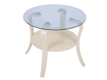 Круглый стол Аннет (бежевый-стекло прозрачное) в Златоусте