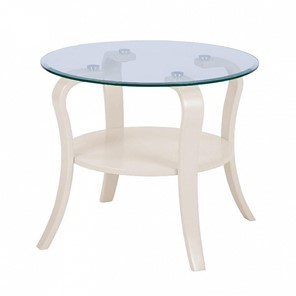 Стеклянный столик в гостиную Аннет с каркасом цвета Бежевый в Магнитогорске