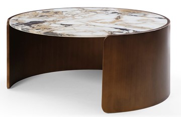 Журнальный стол CT3095CL (D90) белая керамика /бронзовый в Миассе - предосмотр 1
