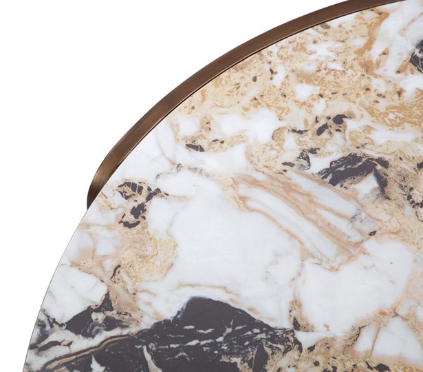 Журнальный стол CT3095CL (D90) белая керамика /бронзовый в Миассе - изображение 2