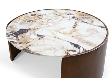 Журнальный стол CT3095CL (D90) белая керамика /бронзовый в Миассе - предосмотр 3