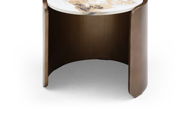 Круглый журнальный стол ET3095CI (D40) белая керамика /бронзовый в Миассе - предосмотр 2