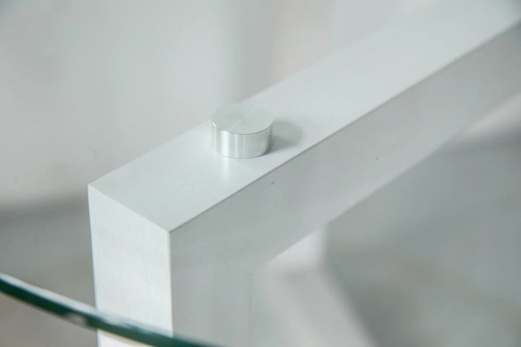 Столик круглый Оникс-8, Выбеленный дуб/Прозрачное стекло в Копейске - изображение 3