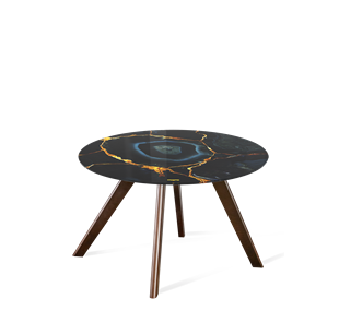 Круглый столик SHT-S39 / SHT-TT32 60 стекло/МДФ (титановый кварц/венге) в Магнитогорске