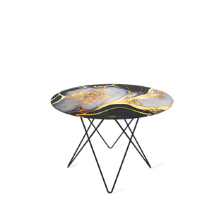 Круглый столик SHT-TU37 / SHT-TT32 60 стекло/МДФ (черный алмаз/черный муар) в Миассе - предосмотр