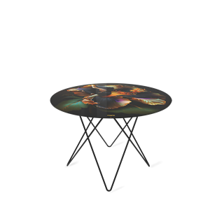 Круглый столик SHT-TU37 / SHT-TT32 60 стекло/МДФ (ночной цветок/черный муар) в Миассе