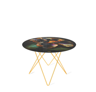 Круглый столик SHT-TU37 / SHT-TT32 60 стекло/МДФ (ночной цветок/золото) в Миассе
