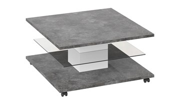 Журнальный квадратный стол Diamond тип 1 (Белый/Ателье темный глянец) в Челябинске - предосмотр 1