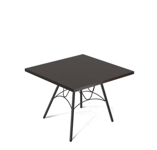 Квадратный столик SHT-S100 / SHT-TT 60/60 ЛДСП (венге луизиана/черный муар) в Миассе
