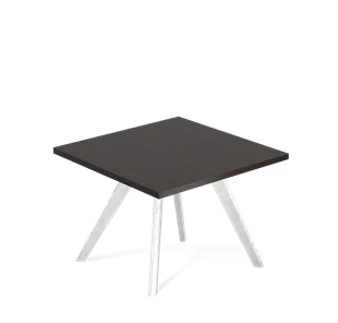 Квадратный столик SHT-S39 / SHT-TT 60/60 ЛДСП (венге луизиана/белый/патина серебро) в Миассе