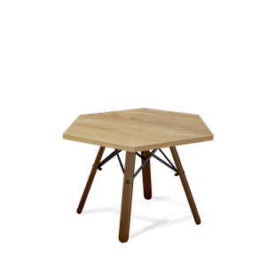 Шестигранный столик SHT-S70 / SHT-ТT20 60 ЛДСП (дуб песочный/темный орех/черный муар) в Миассе