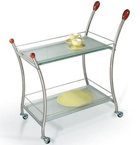 Стол сервировочный Поло, металлик/прозрачное стекло в Миассе