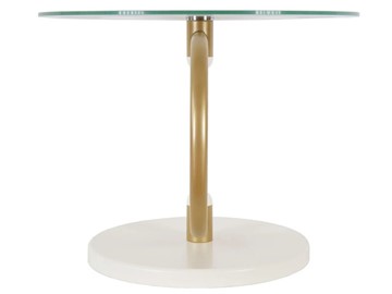 Столик стеклянный Дуэт 13Н (золото-слоновая кость-прозрачное) в Златоусте