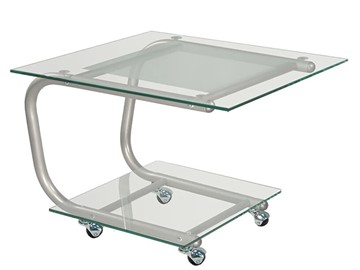 Стеклянный столик Дуэт 9 (металлик-прозрачное) в Миассе