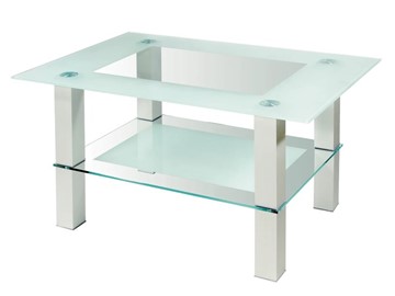 Столик стеклянный Кристалл 2 (алюминий-прозрачное) в Миассе