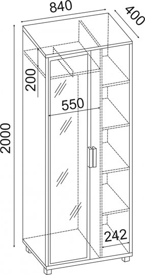 Шкаф 2-х дверный West М05 в Магнитогорске - изображение 1