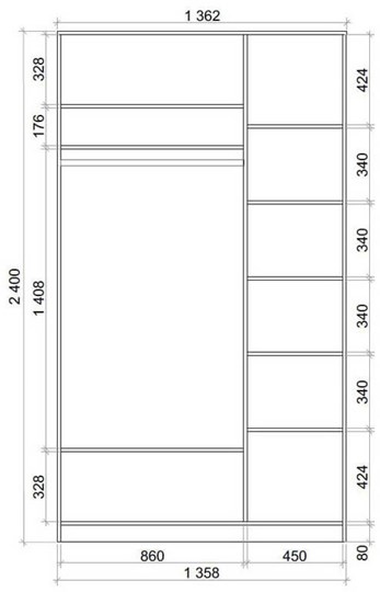 Шкаф двухстворчатый 2400х1362х620 с двумя зеркалами ХИТ 24-14-55 Венге Аруба в Магнитогорске - изображение 2