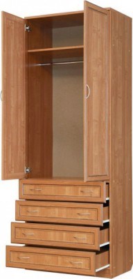 Шкаф двухстворчатый 103 со штангой, цвет Дуб Сонома в Копейске - изображение 1