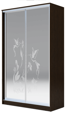 Шкаф 2-х дверный 2200х1362х420 два зеркала, "Колибри" ХИТ 22-4-14-66-03 Венге Аруба в Челябинске - изображение
