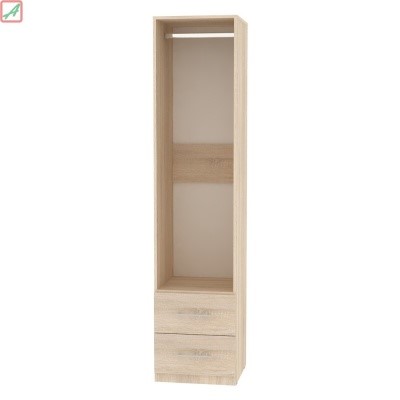 Распашной шкаф Риал (H20) 198х45х45 ручка рейлинг, Белый/ДСС в Копейске - изображение 1