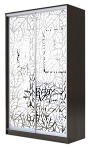 Шкаф 2-х створчатый 2400х1500х620 два зеркала, "Листья" ХИТ 24-15-66-17 Венге в Челябинске