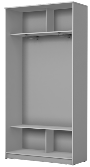 Шкаф 2-х дверный Хит-22-4-12/2-22 с цветным стеклом, средне-серый 074, Дуб крафт золотой в Магнитогорске - изображение 1