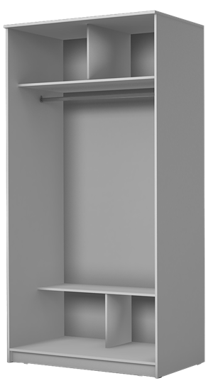 Шкаф 2-х створчатый Хит-22-12/2-22 с цветным стеклом, средне-серый 074, Дуб Крафт золотой в Челябинске - изображение 1