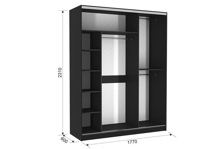 Шкаф 3-х дверный Бассо 1-600, Венге в Миассе - изображение 2