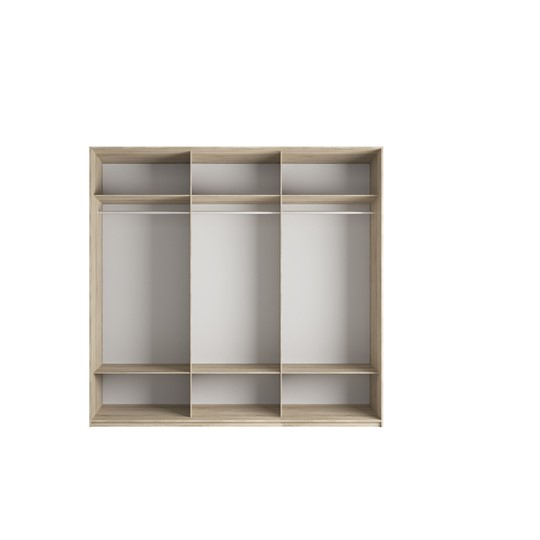 Шкаф 3-х дверный Эста (ДСП/Стекло белое/ДСП) 2400x660x2200, венге мали в Челябинске - изображение 1