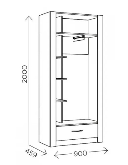 Шкаф гардеробный Ева 5 М1 дуб ирландский/белый матовый в Златоусте - изображение 2