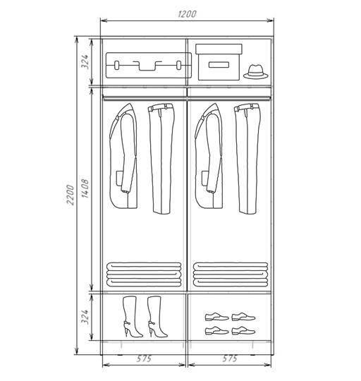 Шкаф-купе 2-х дверный Хит-22-12/2-22 с цветным стеклом, средне-серый 074, Графит в Копейске - изображение 2