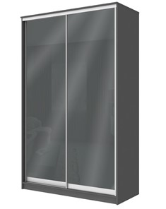 Шкаф 2-х дверный Хит-22-12/2-22 с цветным стеклом, темно-серый 073, Графит в Копейске