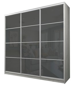 Шкаф 3-х дверный MAX МШ-25-6-24-222, Профиль Белый/Цвет Дуб Крафт белый/Oraclal Темно-серый в Челябинске