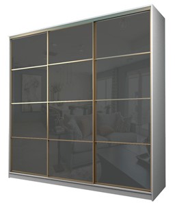 Шкаф 3-х дверный MAX МШ-25-6-24-222, Профиль Золото/Цвет Белый/Oraclal Темно-серый в Челябинске