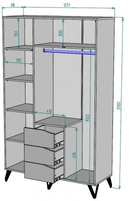 Трехдверный шкаф Дельта H141_M, ЯШС в Миассе - изображение 1