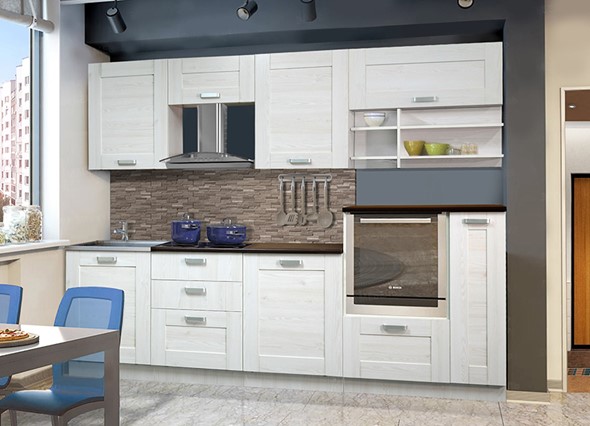 Кухня Квадро 2700, цвет Белая лиственница в Миассе - изображение