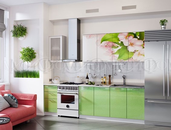 Гарнитур кухонный фотопечать Яблоневый цвет 1,7 в Миассе - изображение