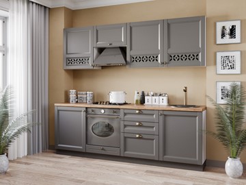 Модульная кухня Амели-3 2400, Белый/Оникс серый в Златоусте