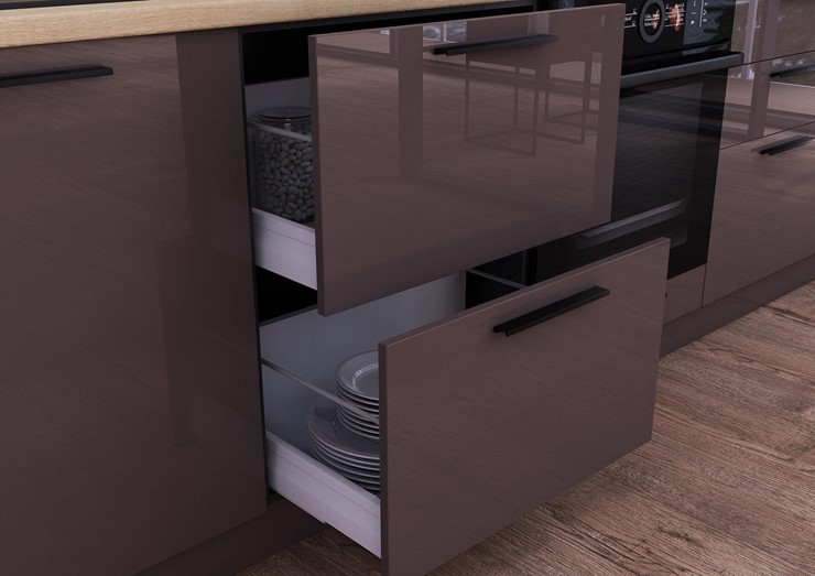Модульная кухня Герда 2400 №1 угловой(Черный/Антрацит глянец) в Миассе - изображение 6