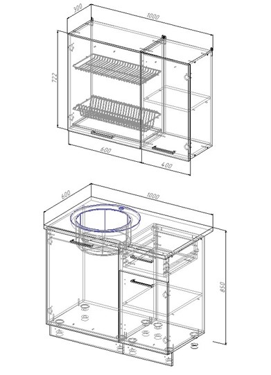 Кухонный гарнитур Прима-1000 в Миассе - изображение 1