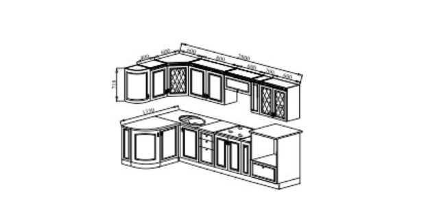 Угловой кухонный гарнитур Веста 1330х2800, цвет Сандал белый в Магнитогорске - изображение 2