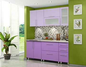 Модульная кухня Мыло 224 2000х718, цвет Фиолет/Пастель фиолет в Златоусте