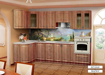 Кухня угловая Веста 1330х2800, цвет Дуб темный в Магнитогорске