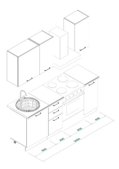 Кухонный гарнитур МК ТЕХНО Комплект №3 1,4м ПВХ Оленна в Магнитогорске - изображение 6