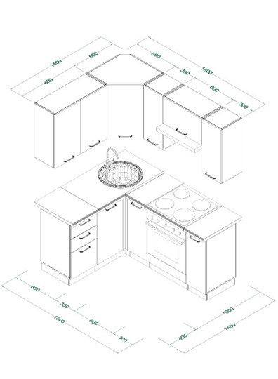 Гарнитур кухонный МК НОРД Комплект №9 1,4х1,8м угловая Дуб Крафт Серый (K002 PW) в Копейске - изображение 9