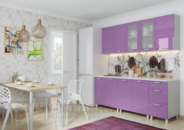 Кухонный гарнитур Модерн, фиолетовый металлик в Челябинске - изображение