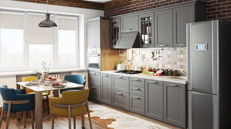 Кухонный гарнитур Одри №1 (Серый) в Миассе - изображение