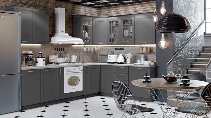 Угловой кухонный гарнитур Одри №2 (Серый) в Магнитогорске - изображение