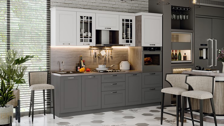 Угловой кухонный гарнитур Одри №2 (Серый) в Златоусте - изображение 6